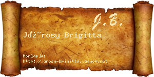Járosy Brigitta névjegykártya